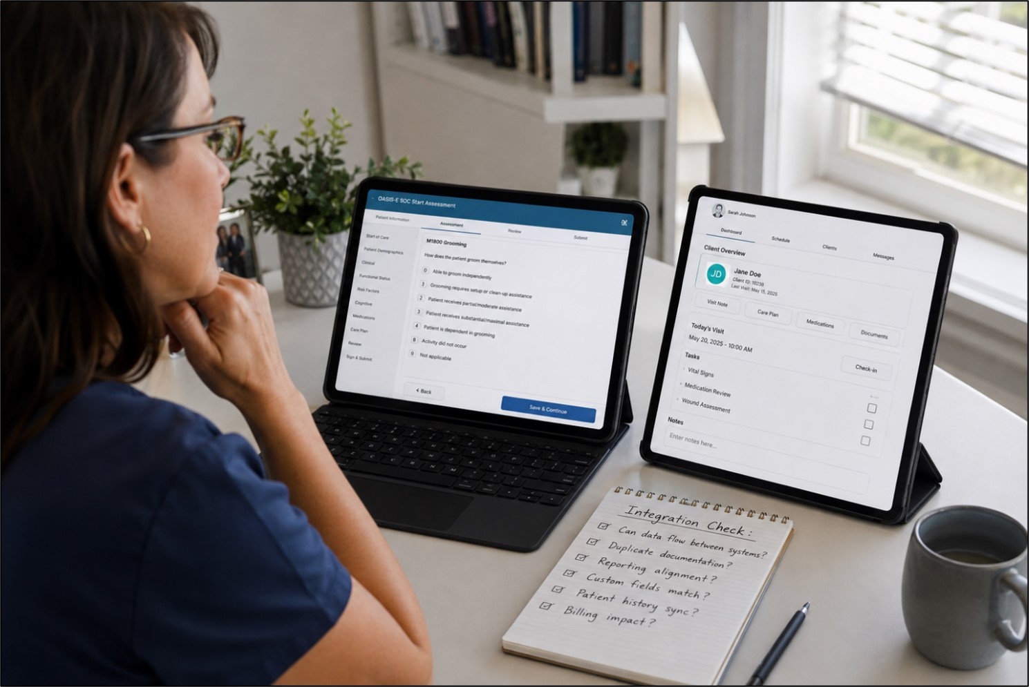 Home health agency evaluating scribe vendor workflow integration and EMR fit