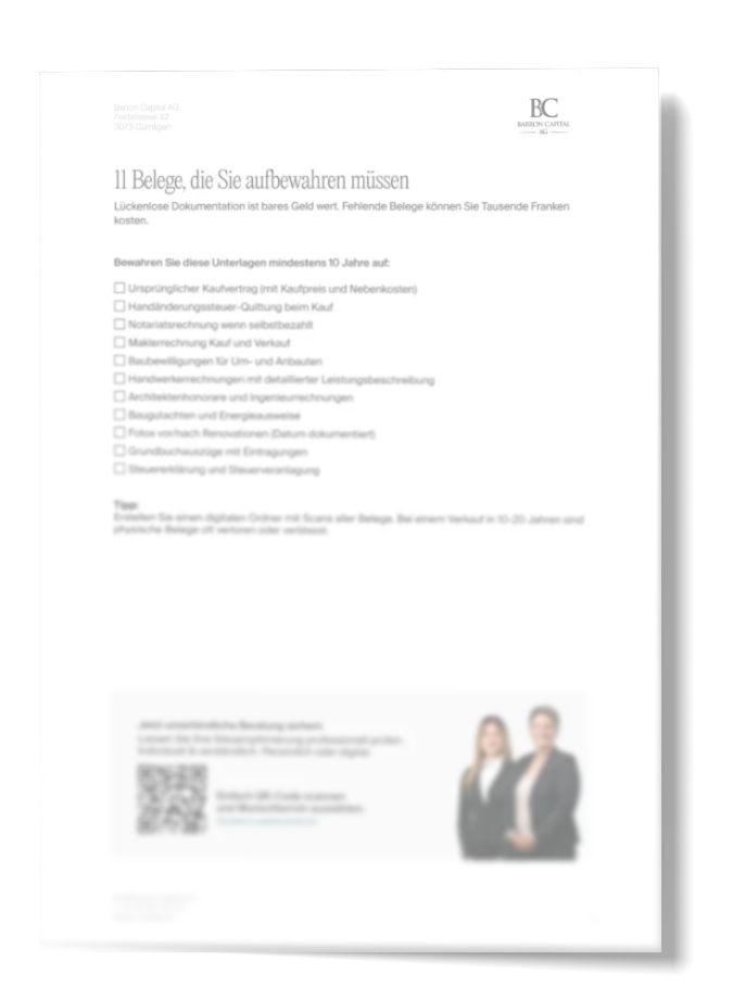Cover von der Checkliste 11 Belege, die Sie aufbewahren müssen.