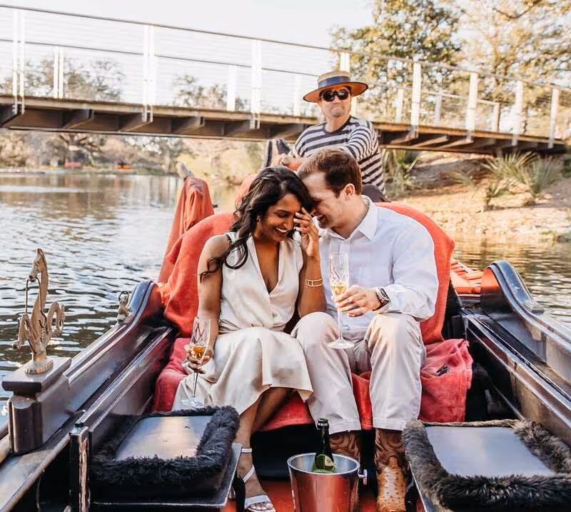 A beautiful couple on a boat