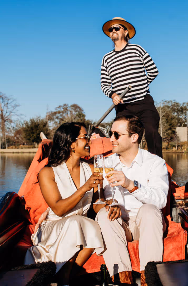 Couple sitting in a boat