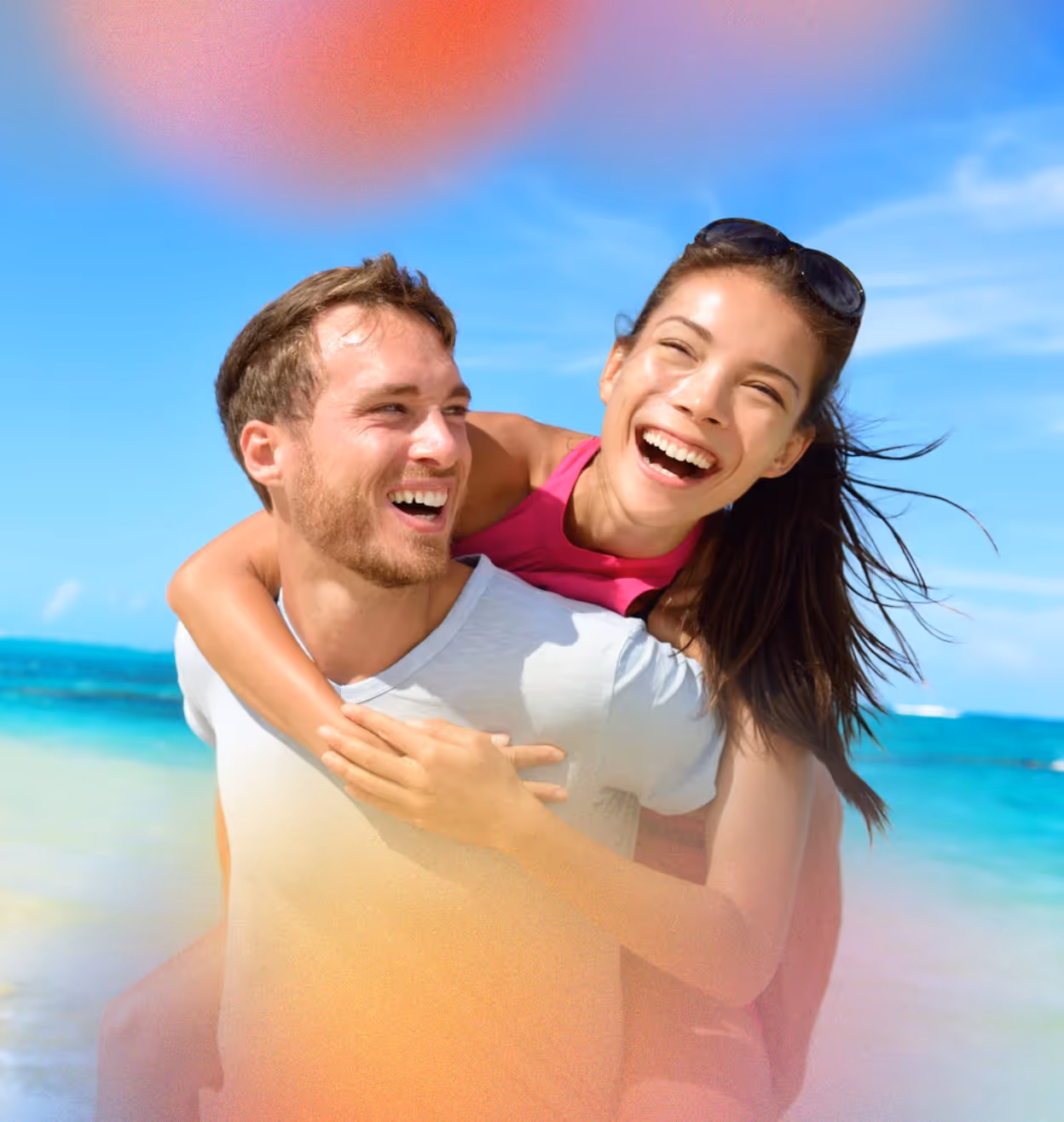a couple laughing together