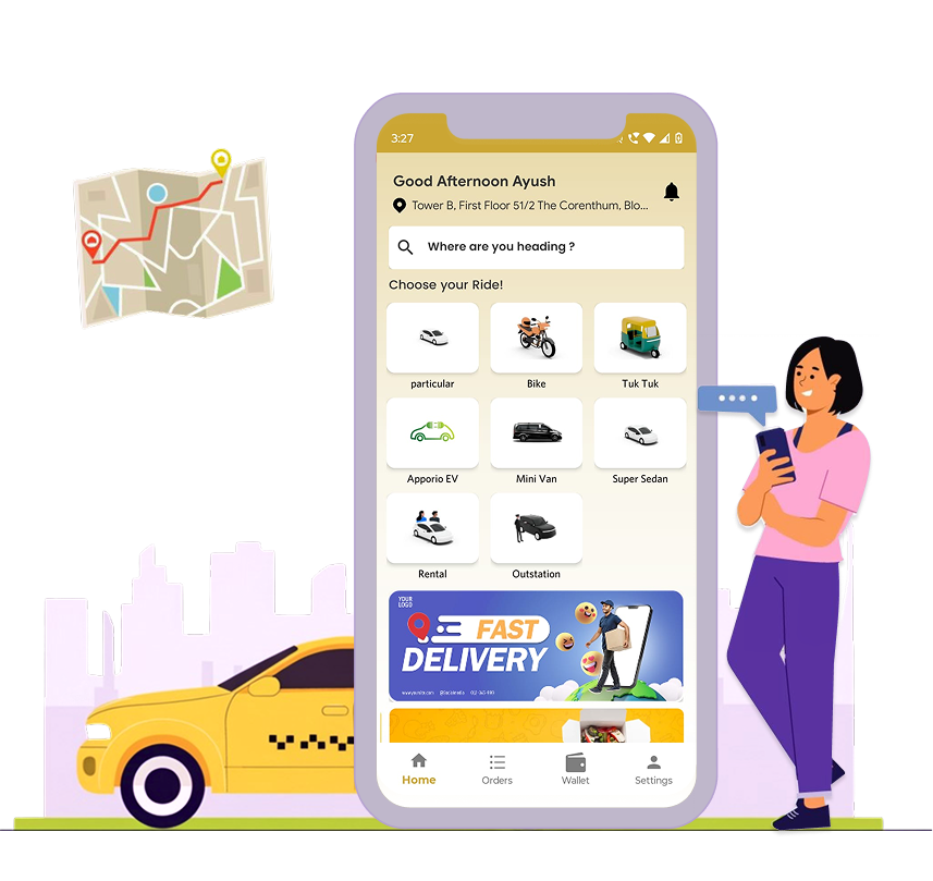 Uber clone app for launching ride hailing business.