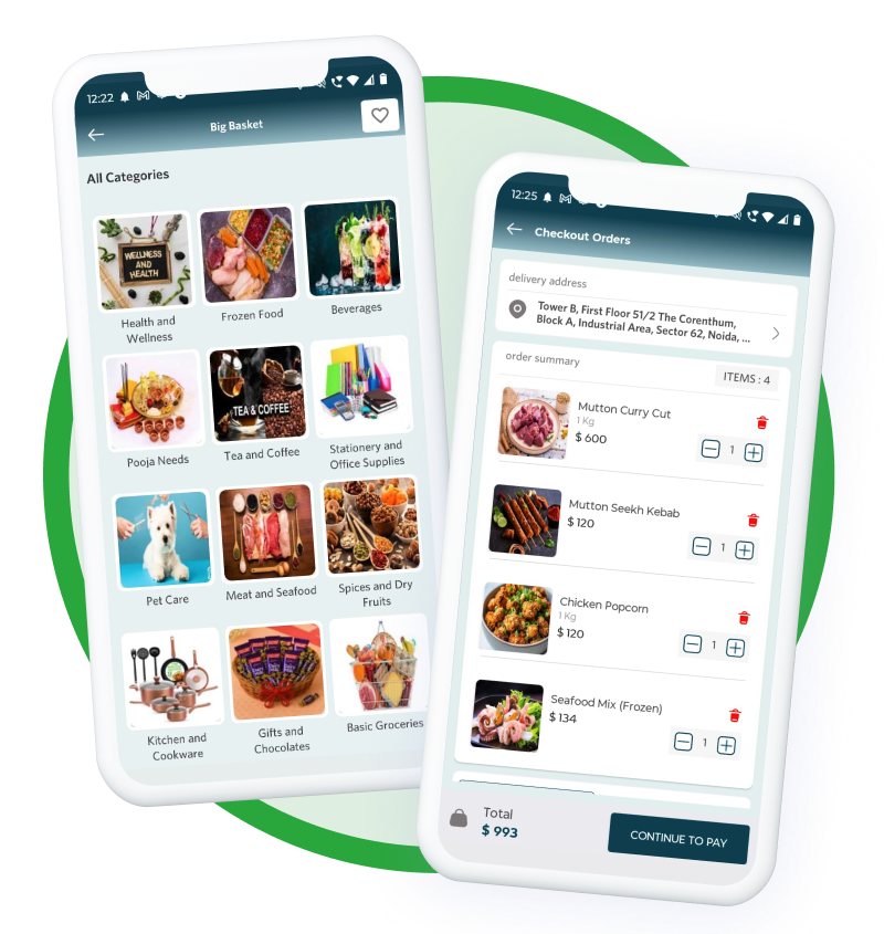 Apporio's grocery clone app user app