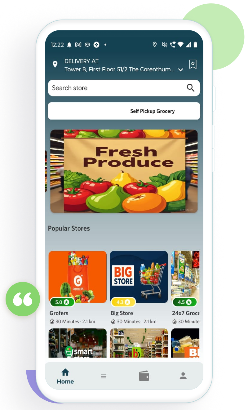 grocery delive app development