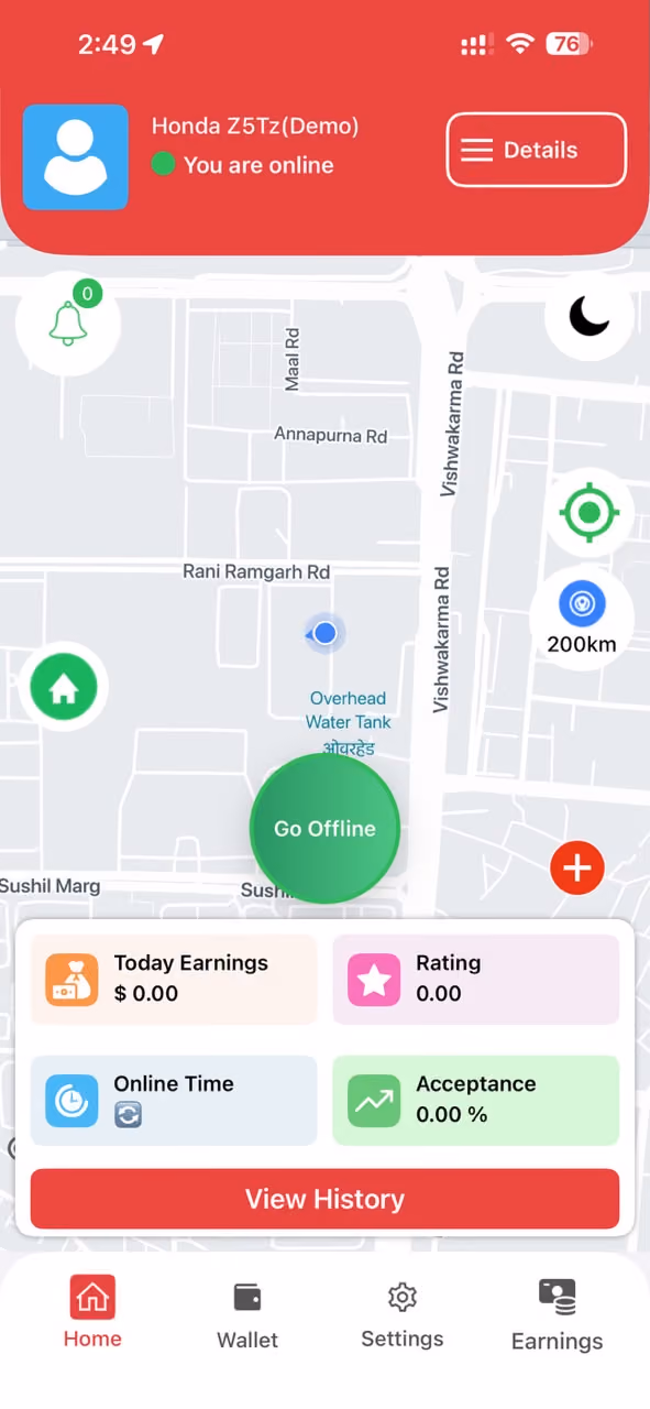 Driver app step 6 - earnings summary