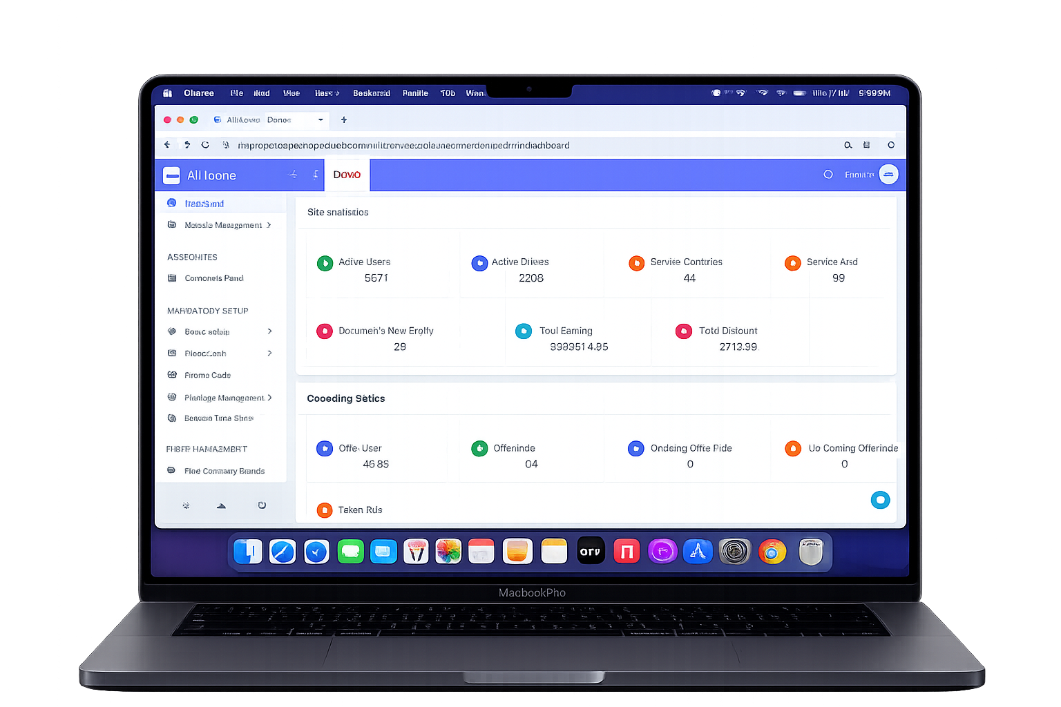 Uber clone super admin panel dashboard with live ride tracking and analytics