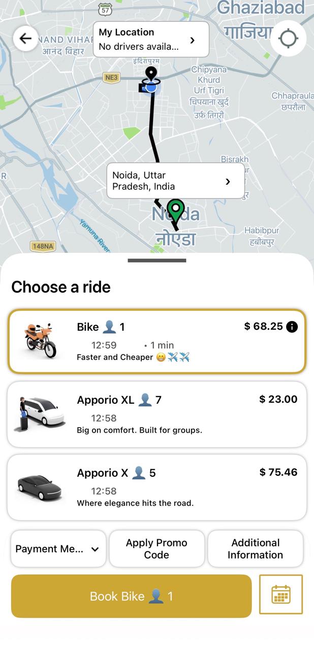 Rider app step 3 - pickup confirmation on map
