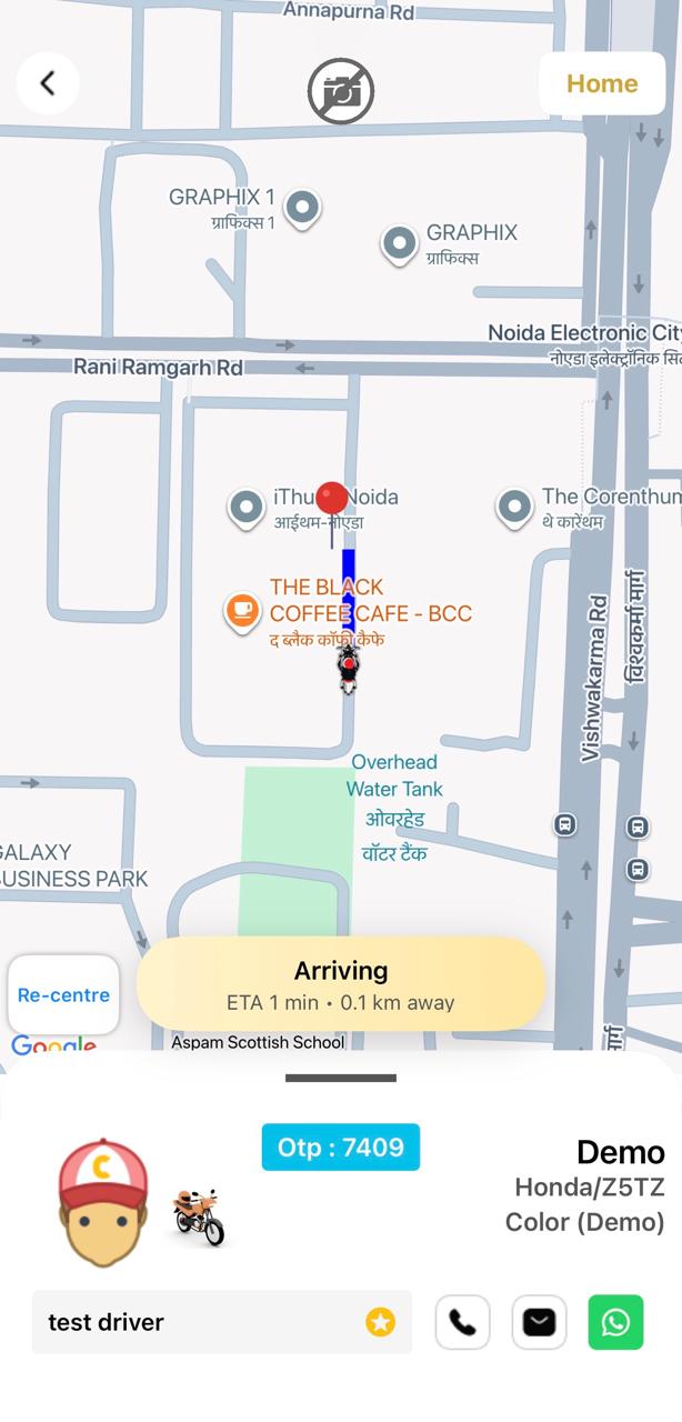 Rider app step 5 - trip in progress