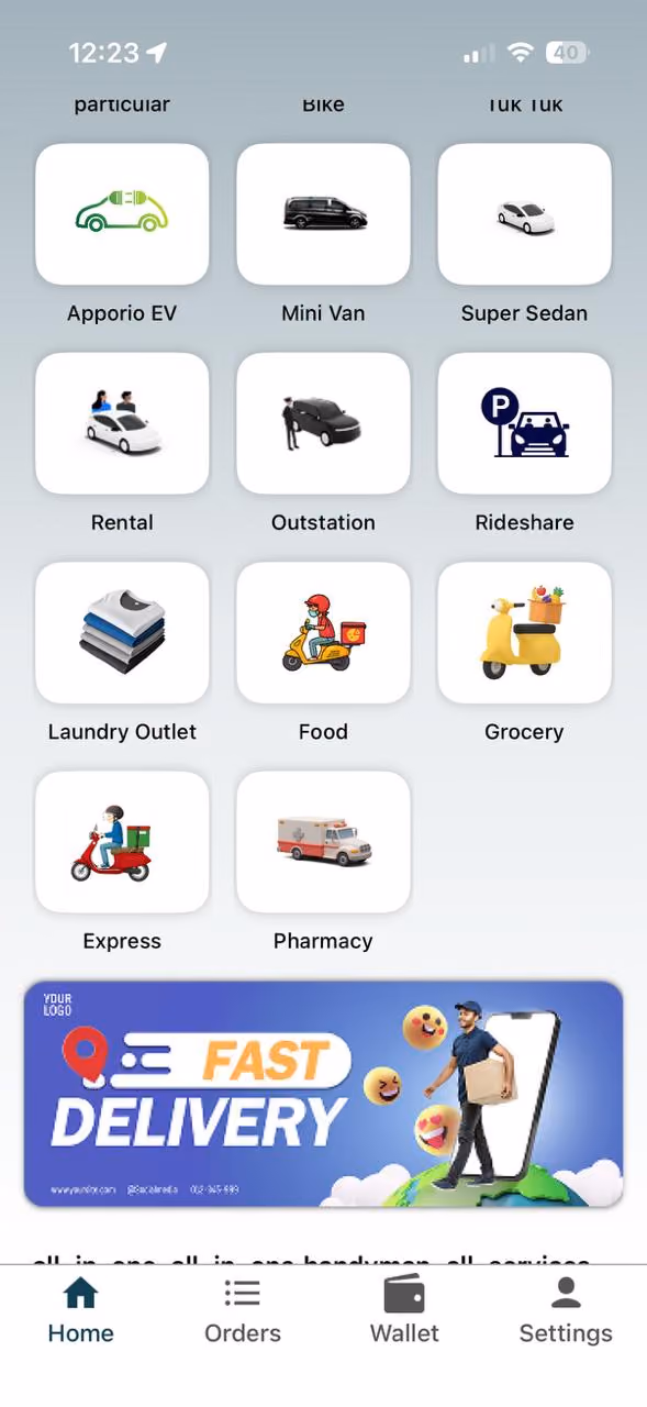 Apporio app screen