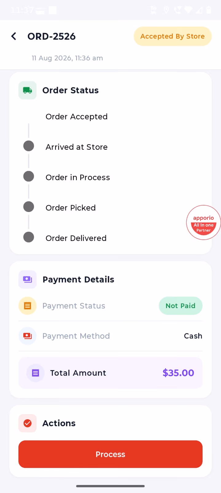 Merchant app screen 2