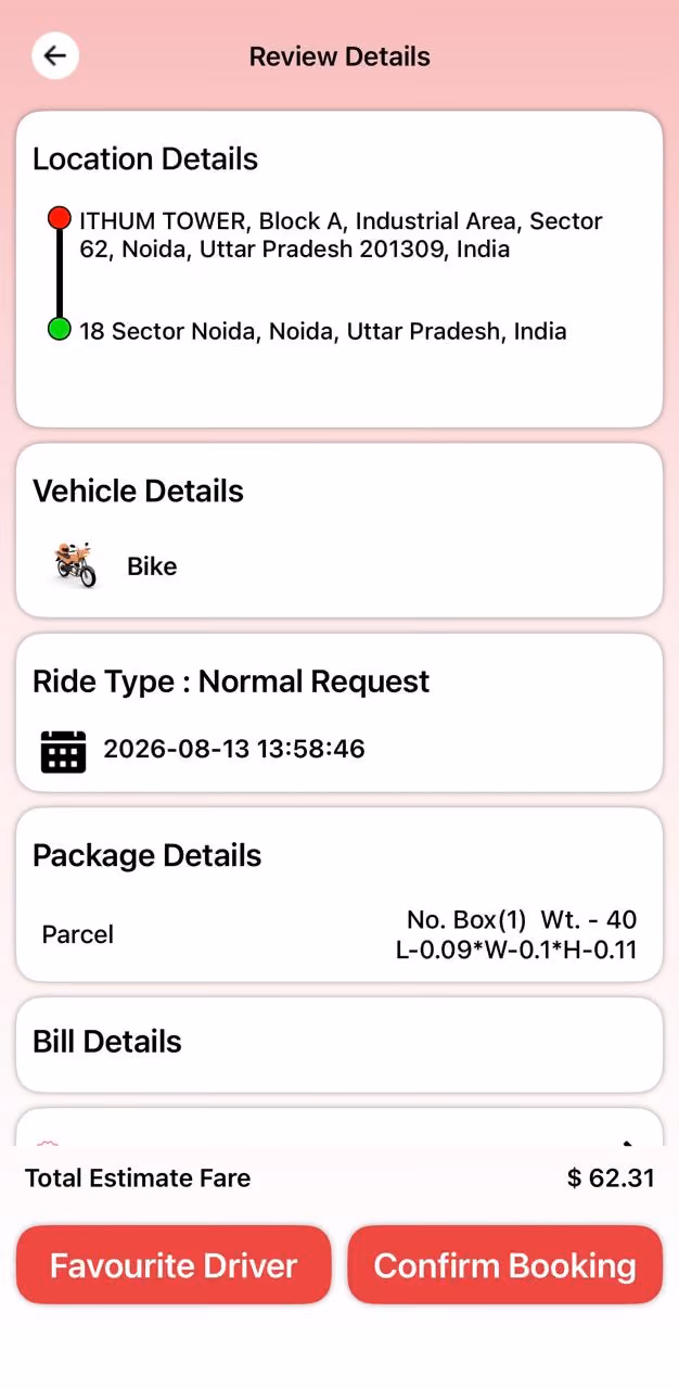 Customer app screen 4