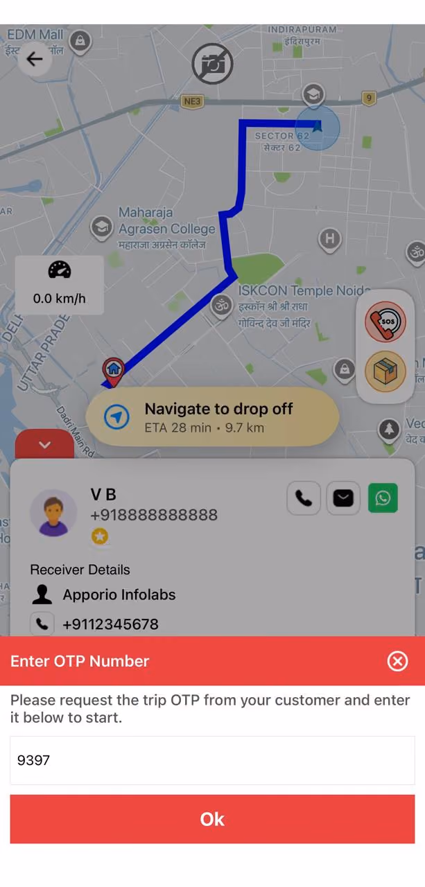 Driver app screen 4