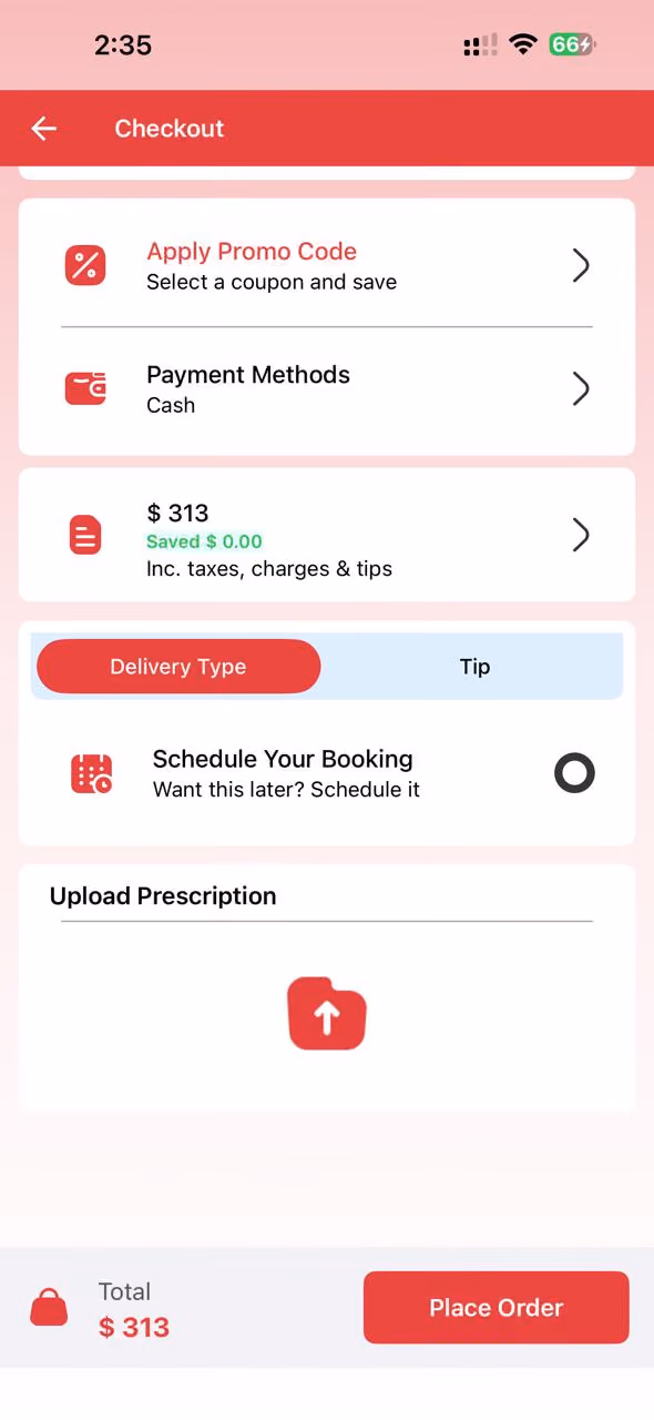 Customer app screen 5