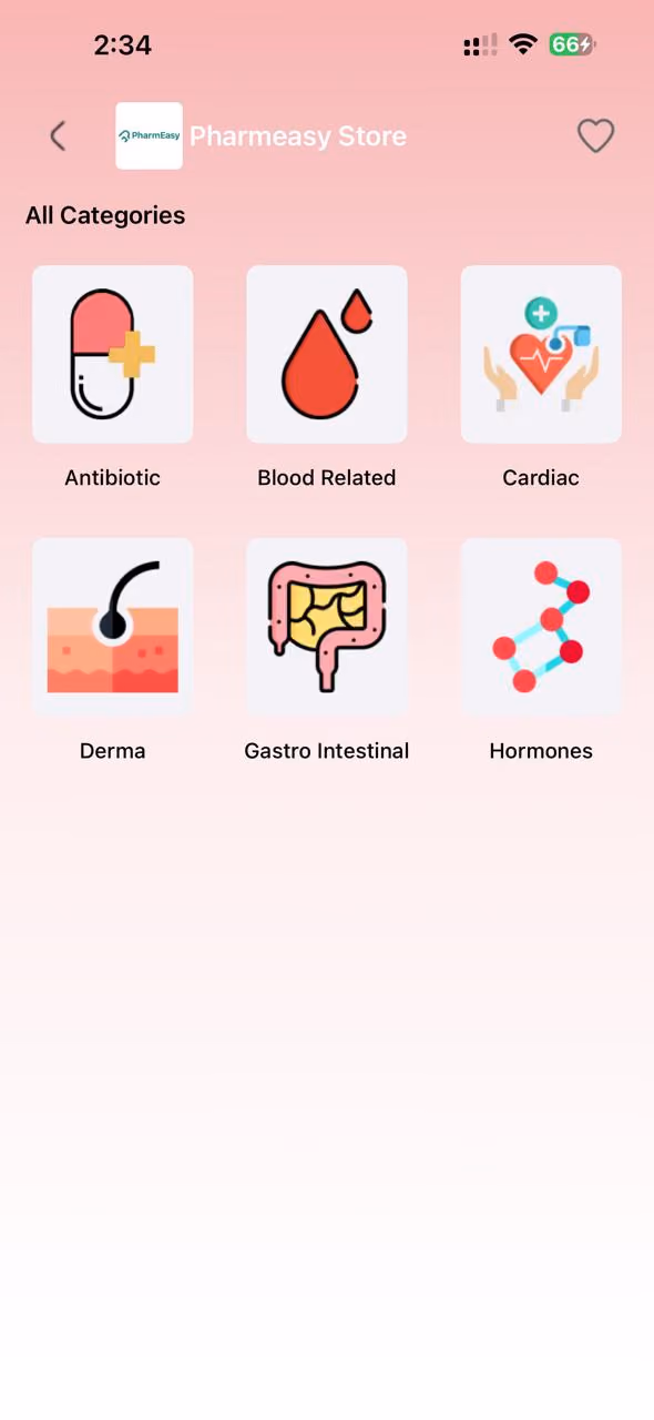 Customer app screen 1