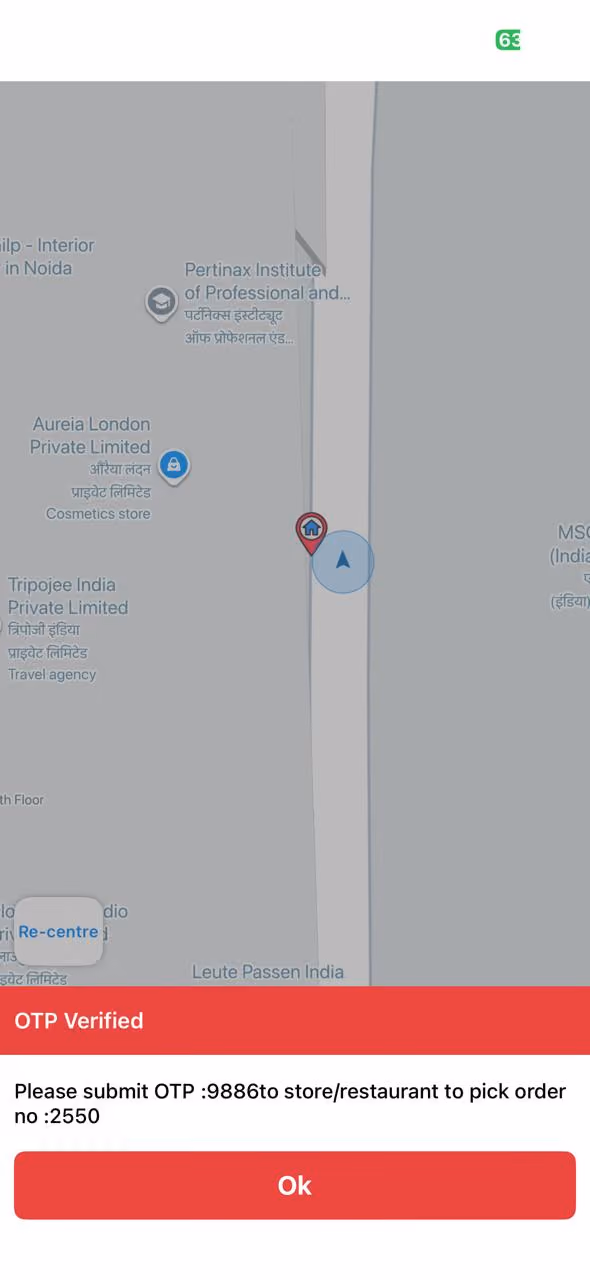 Delivery partner app screen 4