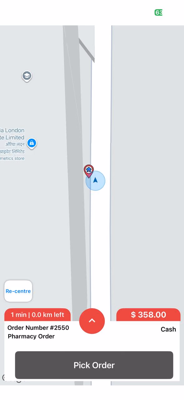 Delivery partner app screen 5