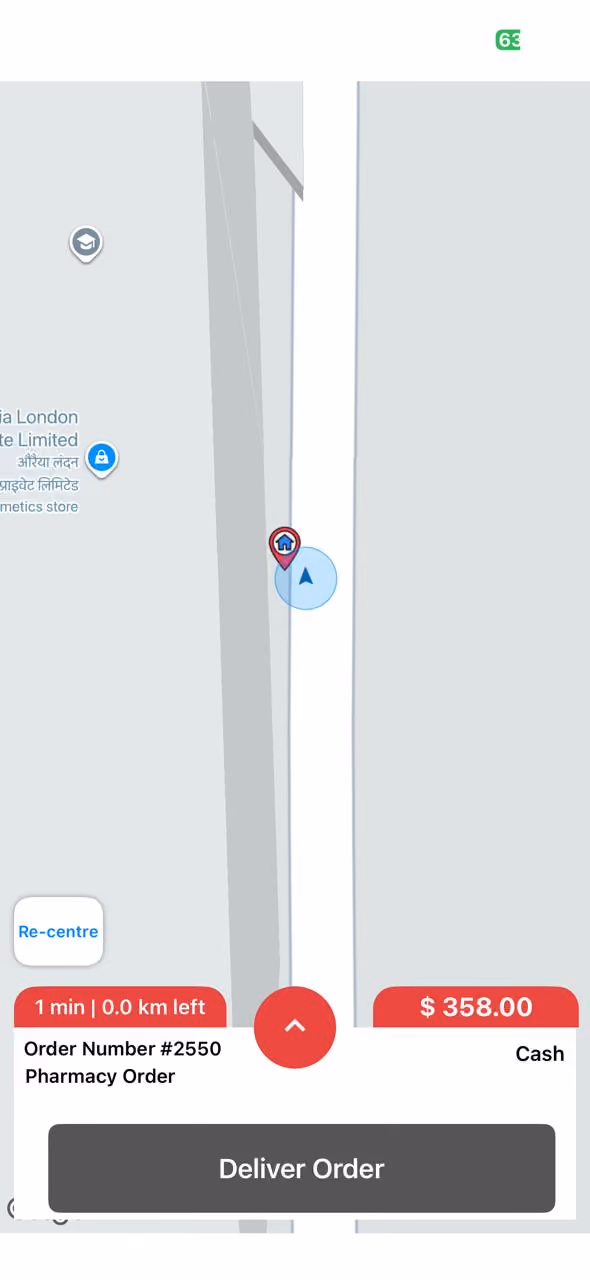Delivery partner app screen 6