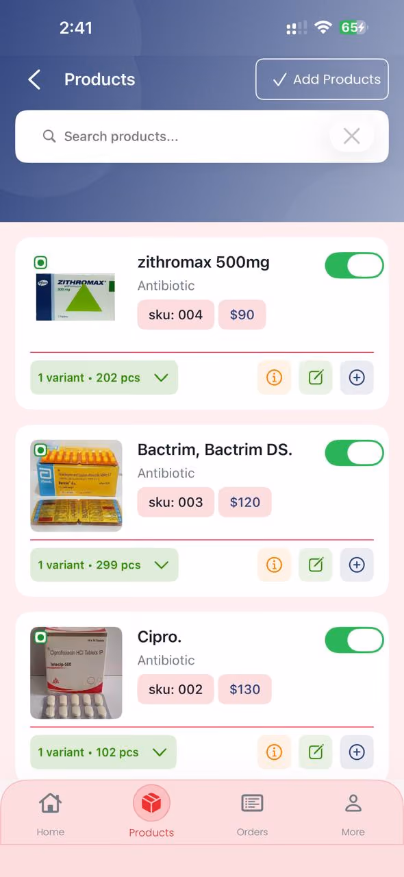 Pharmacy app screen 2