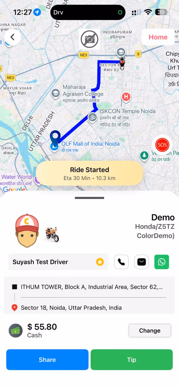 Rider app screen 9