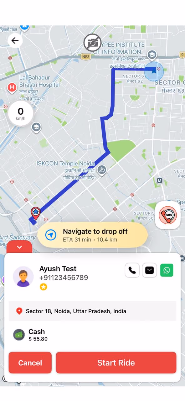 Driver app screen 4
