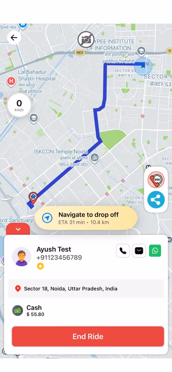 Driver app screen 6