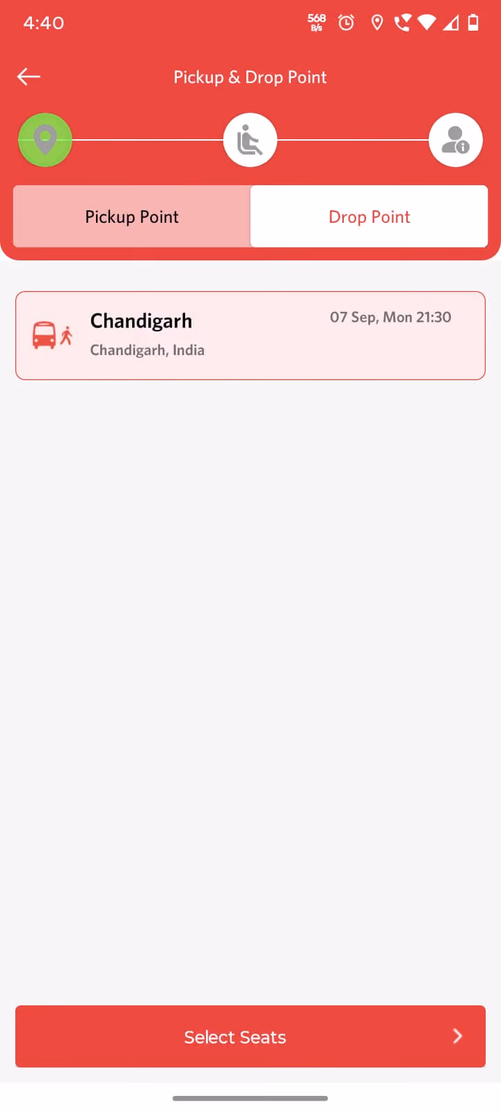 Bus booking passenger app screen 4
