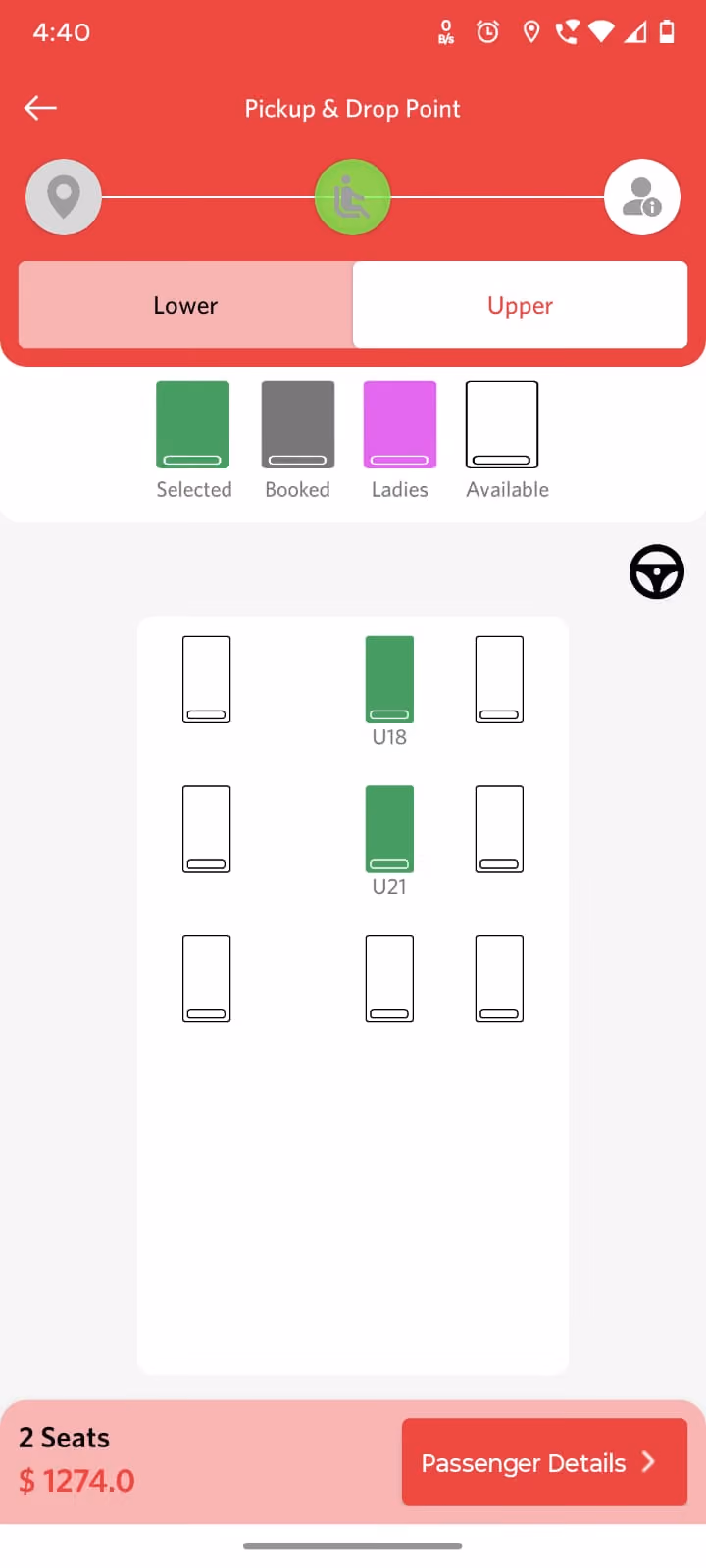 Bus booking passenger app screen 5