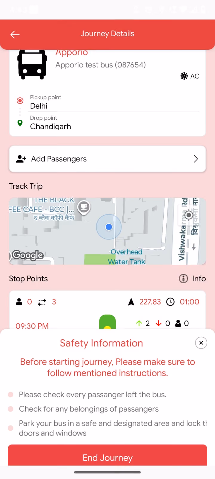 Bus booking driver app screen 5