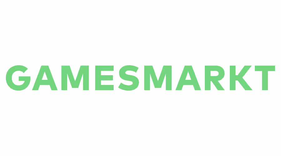 Text logo reading GAMESMARKT in bold green capital letters on a white background.
