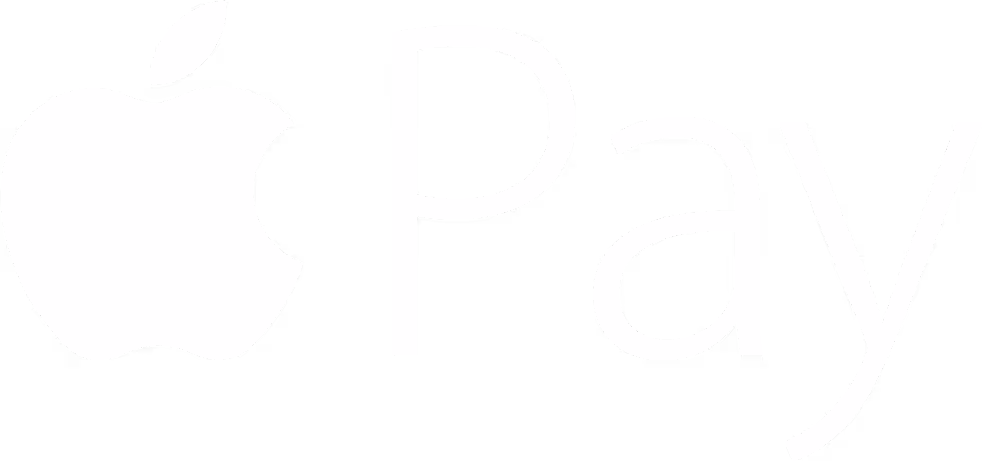 Apple Pay logo with the Apple symbol followed by the word 'Pay' in white.