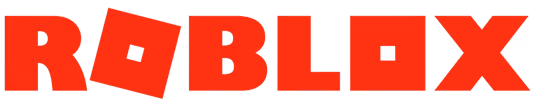 Red Roblox logo with stylized letters on a transparent background.