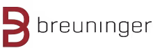 Logo with stylized letter B in red and black text reading breuninger.