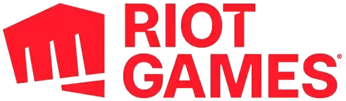Riot Games company logo with stylized red fist and red text.