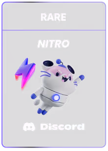 Rare Nitro Discord badge featuring a cartoon mouse in a spacesuit with a lightning bolt icon.