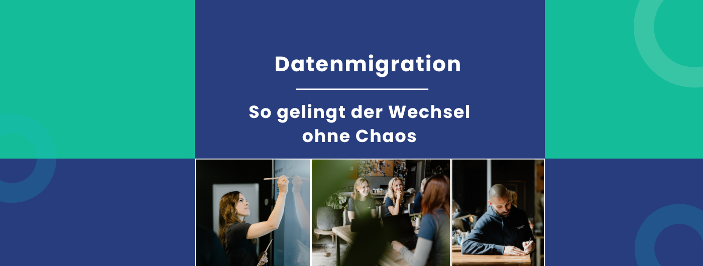 Datenmigration: Team arbeitet gemeinsam am Wechsel in ein neues System ohne Chaos