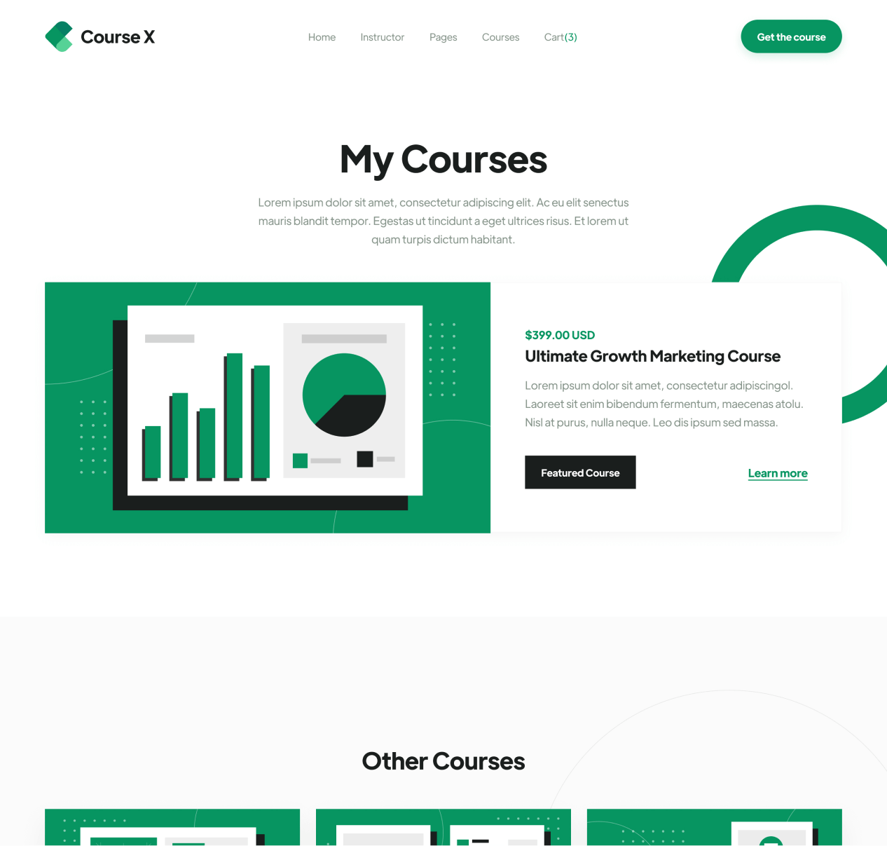 Course X - Video Single page - Online Course Webflow Template