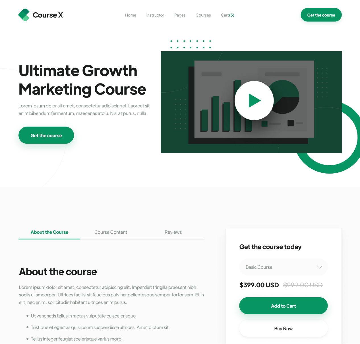 Course X - Course Single page - Online Course Webflow Template