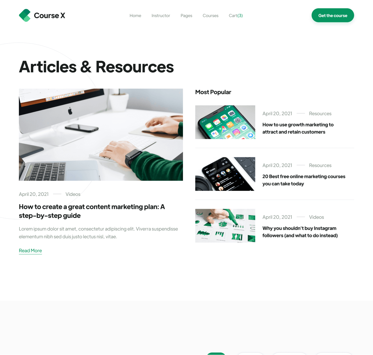 Course X - Blog page - Online Course Webflow Template