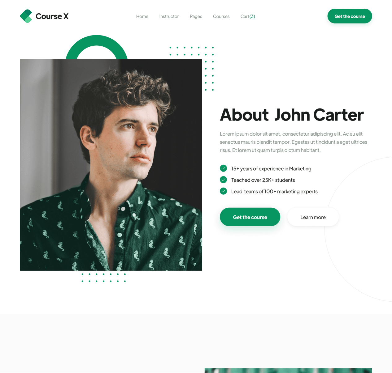 Course X - About page - Online Course Webflow Template