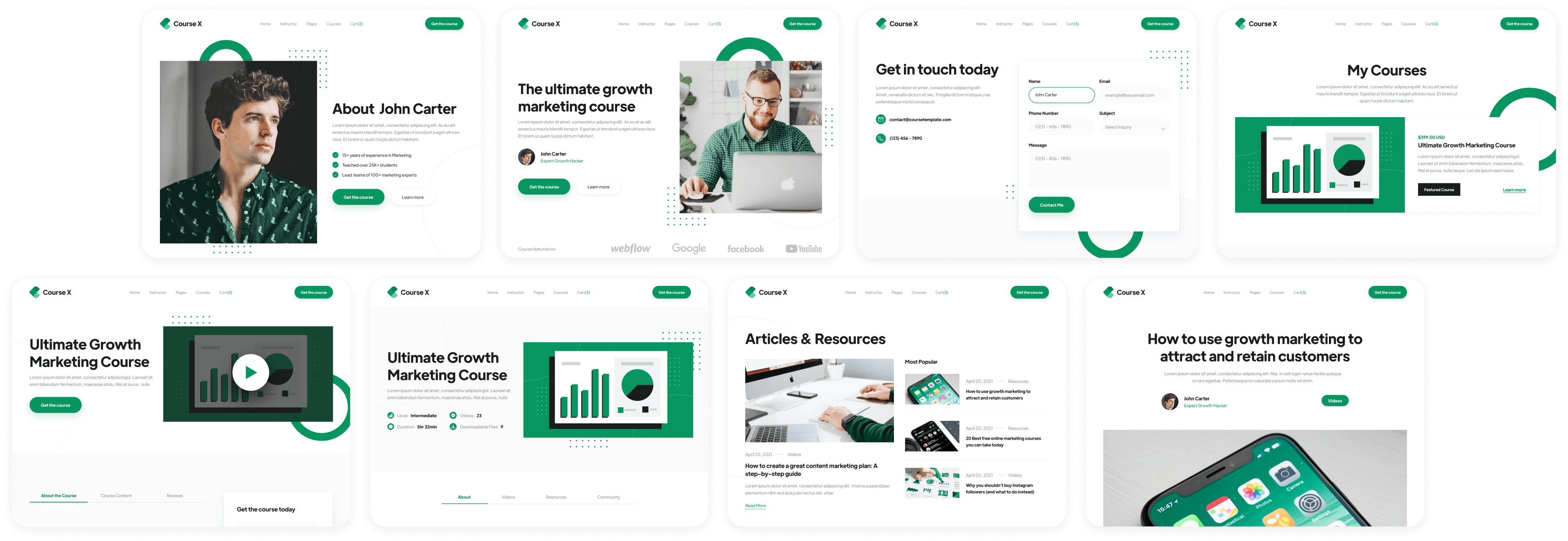 Course X - Buy now on Webflow - Online Course Webflow Template
