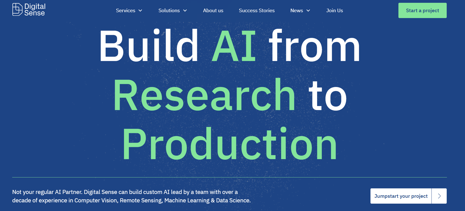 Digital Sense website homescreen