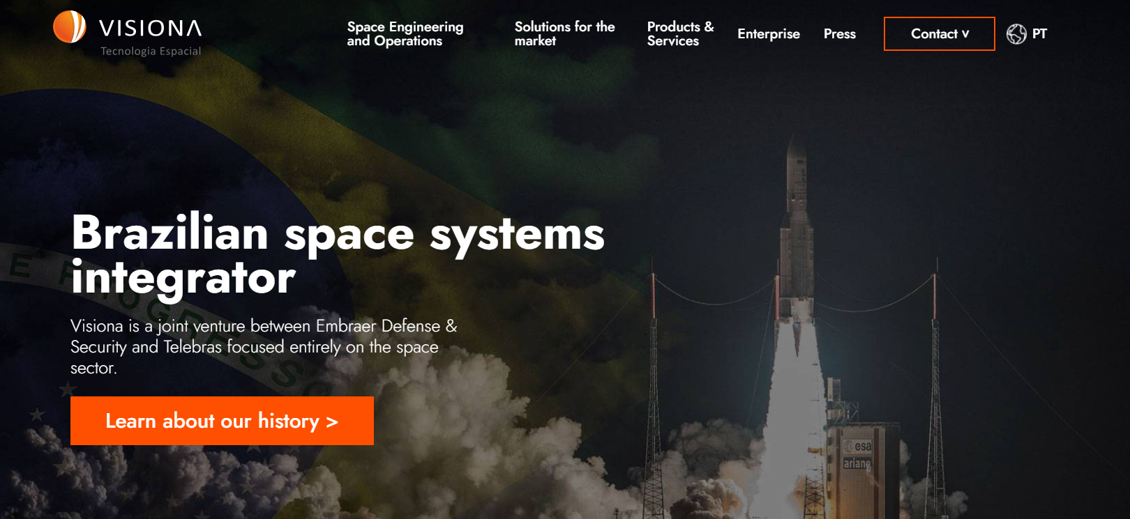 Visiona's website home screen