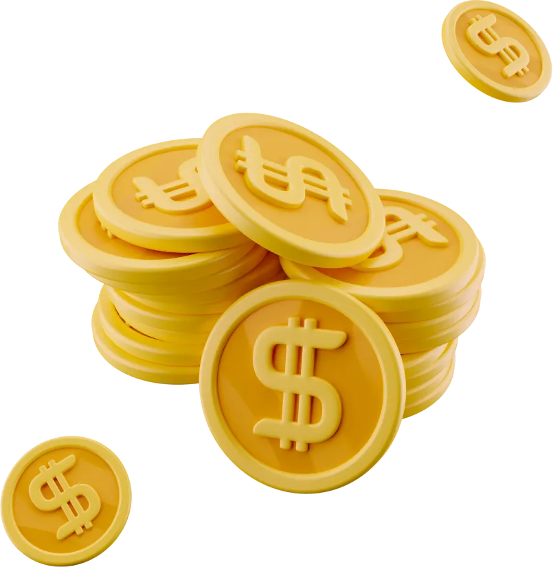 ilustração de moedas 3d decorativas