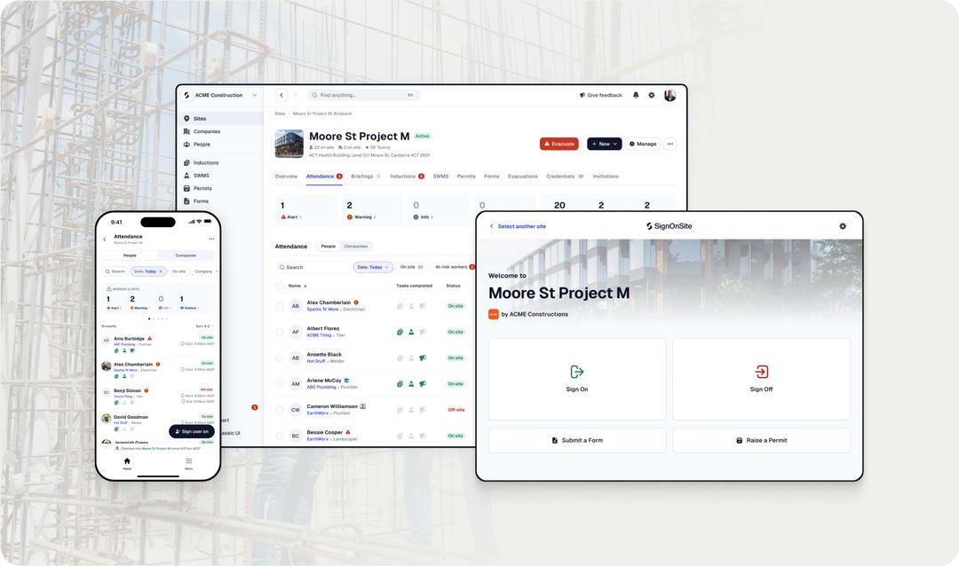 Digital Worker Attendance | SignOnSite