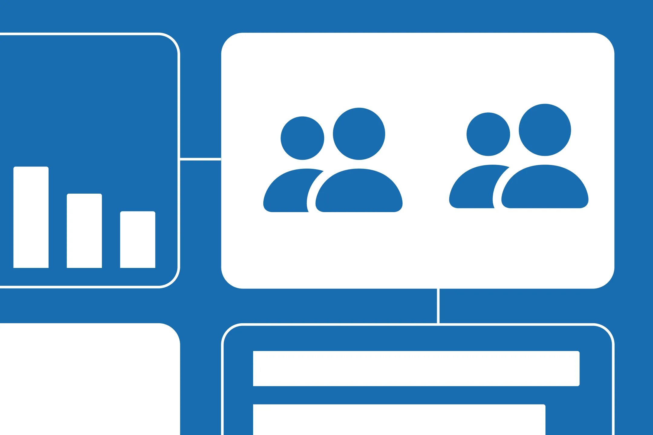 People icons with bar charts