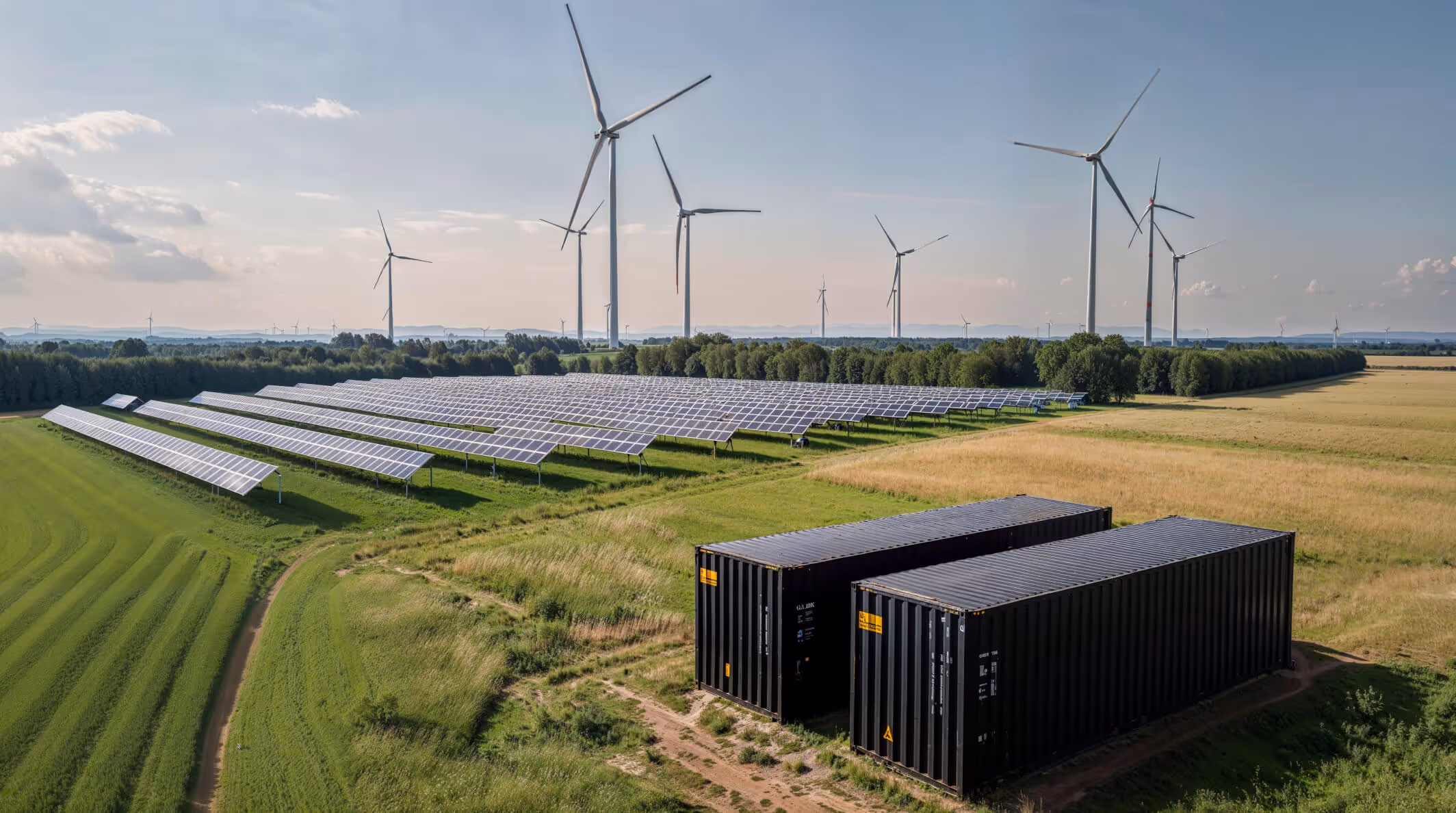 A Kraftblock high-temperature thermal energy storage system integrated with a solar and wind farm.  Kraftblock as part of the HERCULES project, an R&D initiative led by the University of Twente, research new hybrid thermal storage materials powered by renewable electricity.