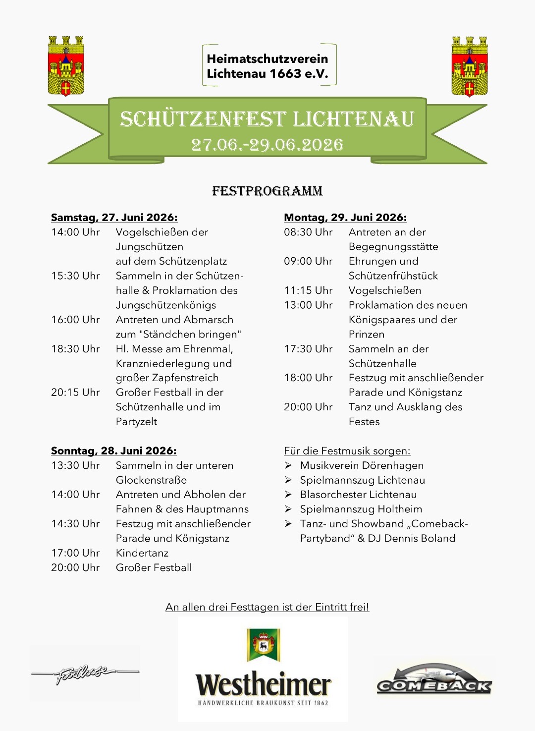Schützenfest Lichtenau 27.06 - 29.06.2026