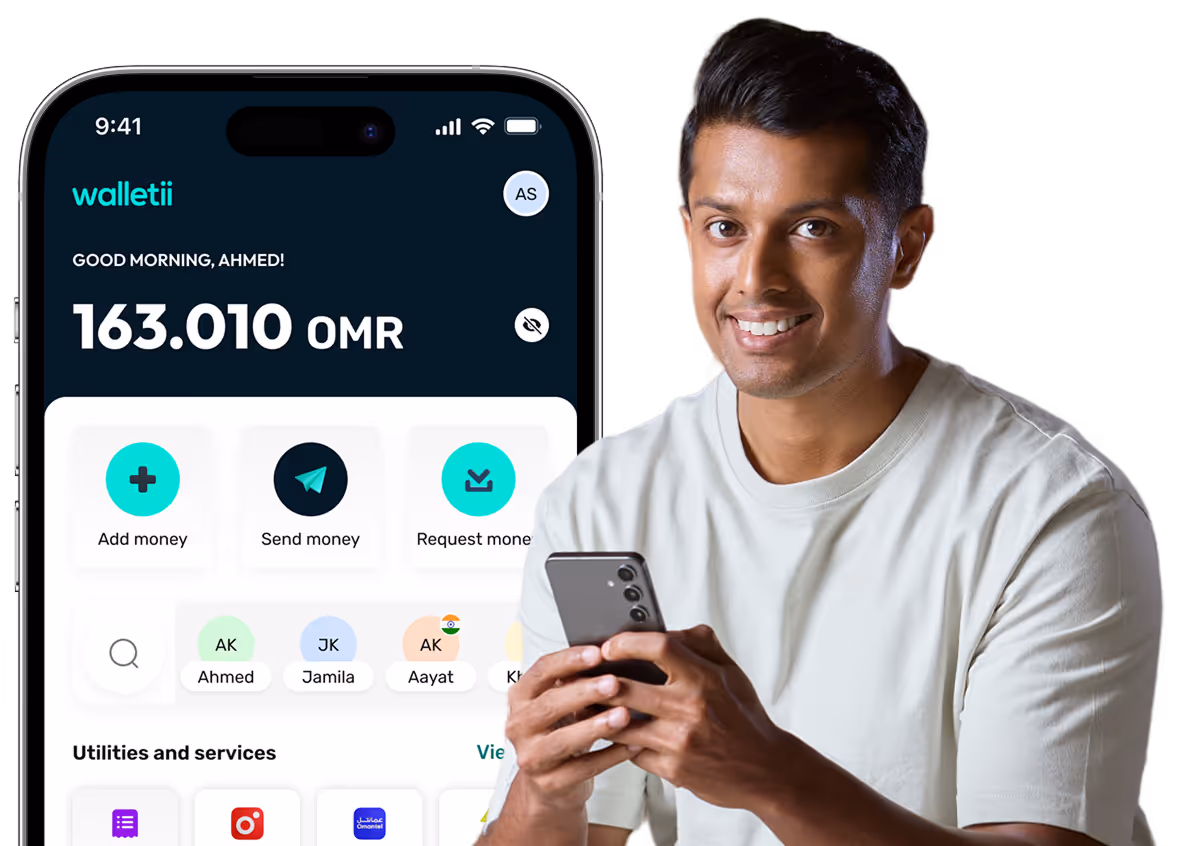 Man using walletii app