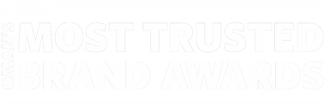 Text reading ‘2025 OMTB Mains Most Trusted Brand Awards’ in bold white letters on a transparent background.
