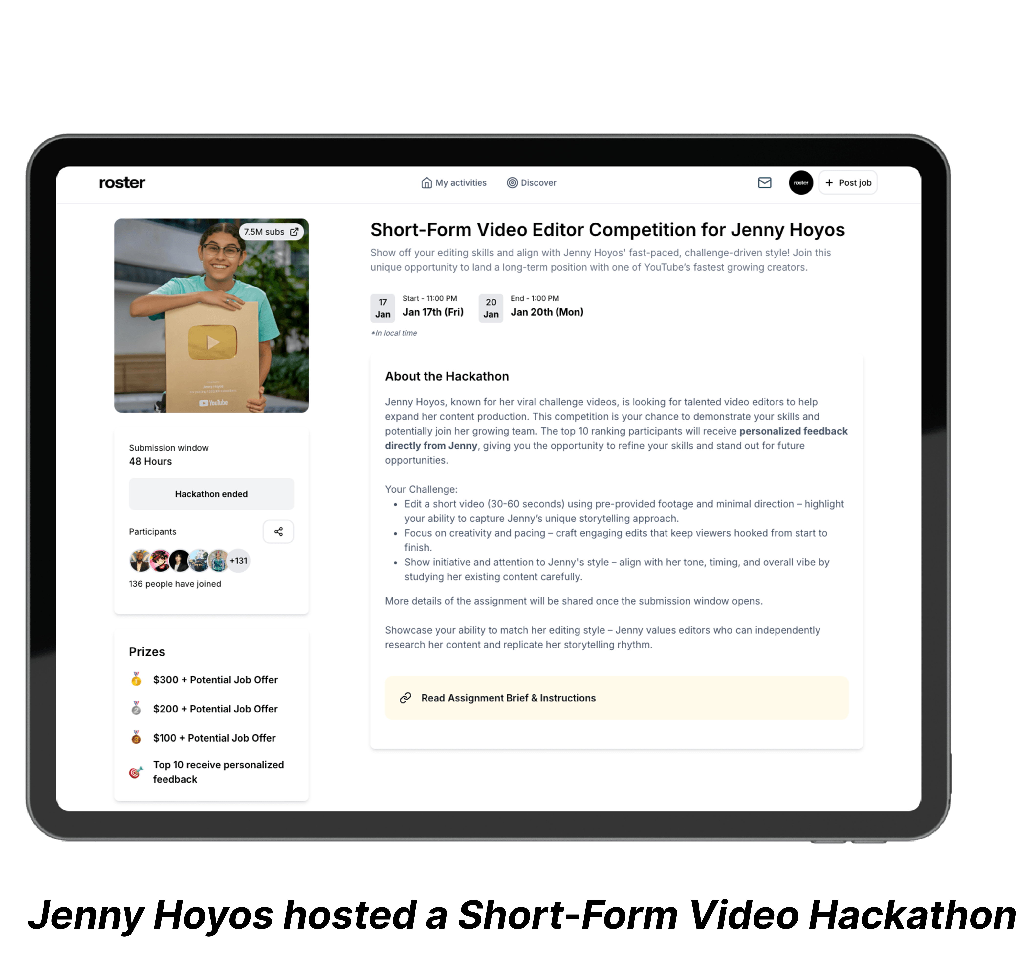 Hackathon example from Jenny Hoyos